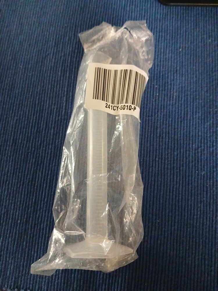 10 ML Graduated Cylinder Hex Base Polypropylene New