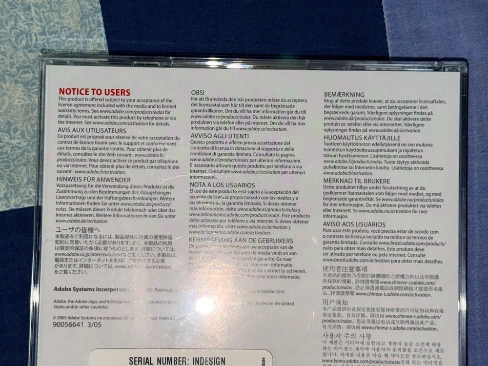 Adobe Indesign CS2 software for Mac, In Design w/ serial number, CIB, Boxed