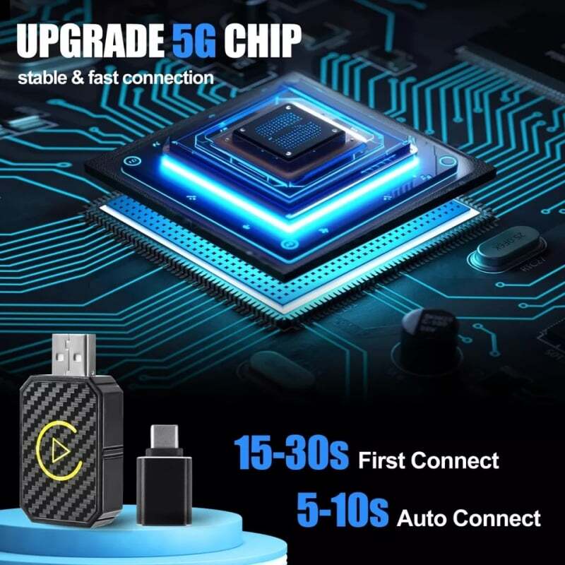 Wireless CarPlay Adapter for Apple iPhone Android USB Adapter Plug & Play