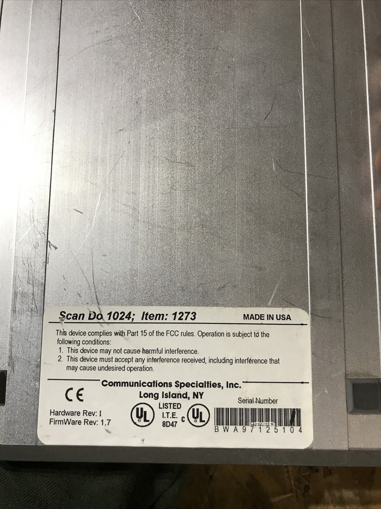 COMMUNICATIONS SPECIALTIES SCAN DO 1024