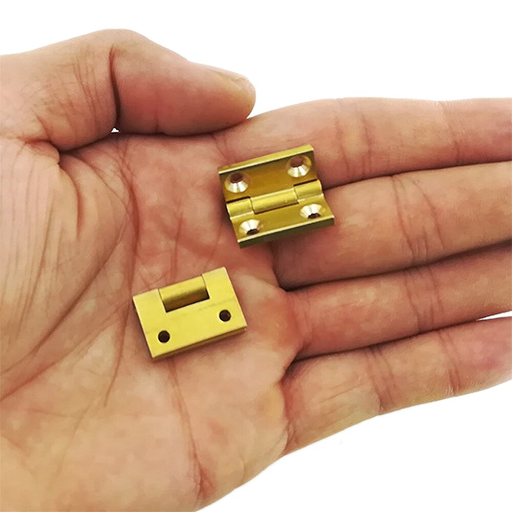 2Pcs Brass Hinges Mini Solid Folding Butt Hinges DIY Craft Accessories 19*12.5mm