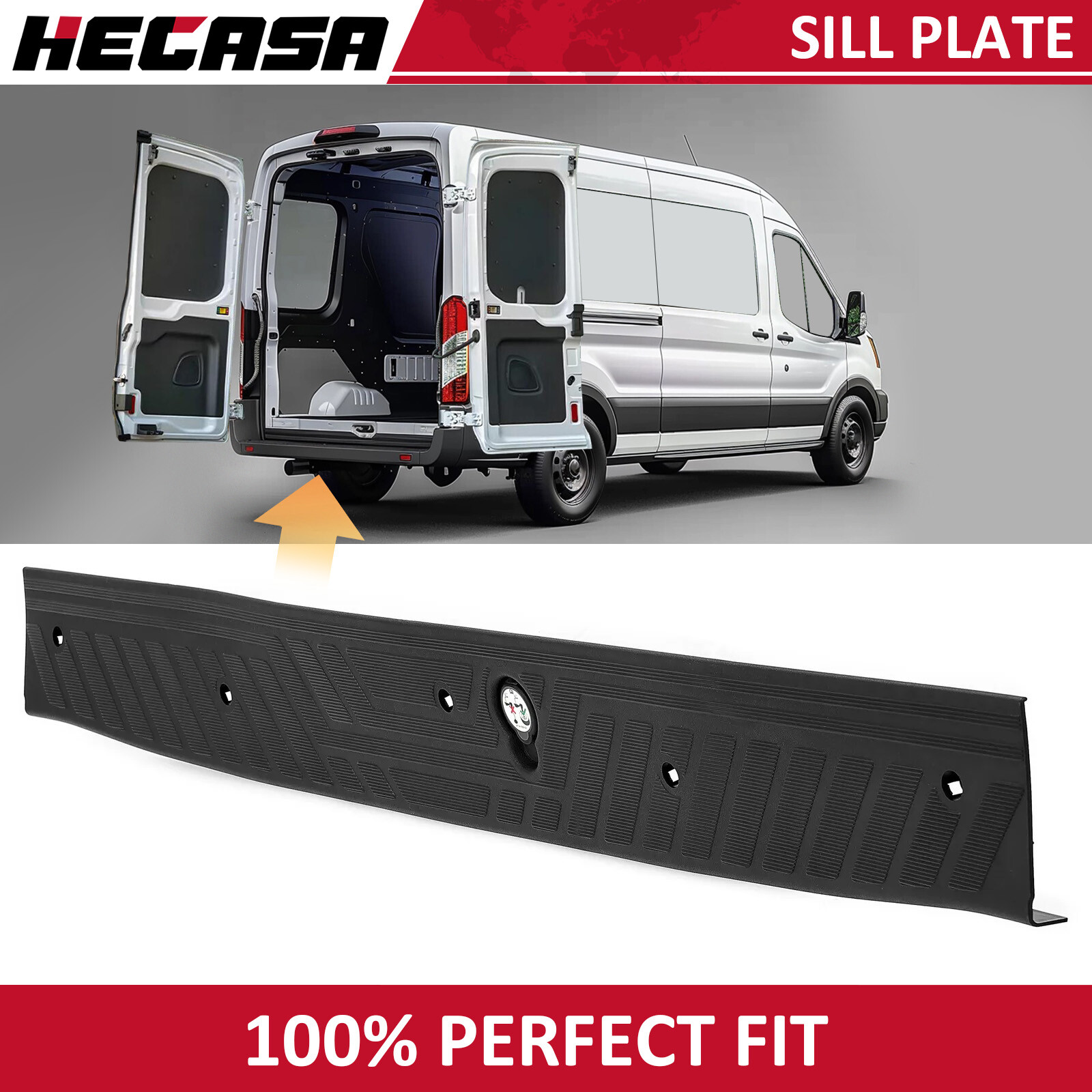 Rear Door Sill Trim Plate Panel Fit For 2015-2023 Ford Transit 150/250/350HD New