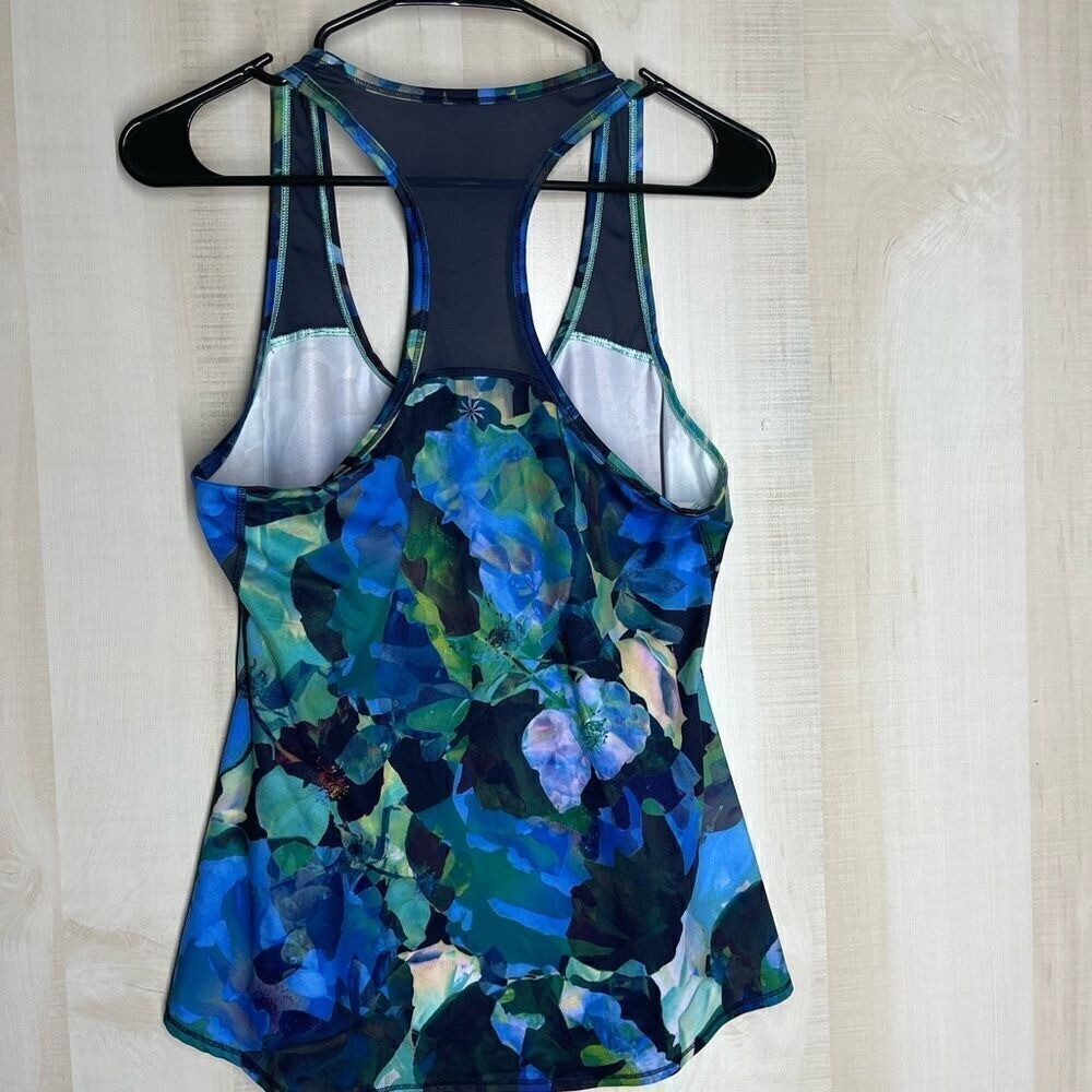 Athleta swim workout top blue, size small
