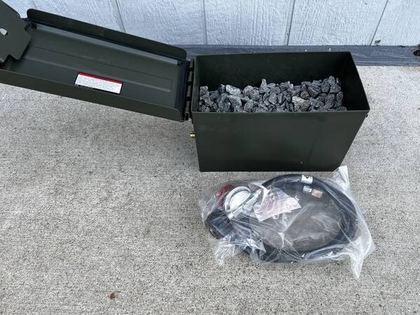 Portable Propane Fire Pit AMMO FIREBOX INCLUDES 1LB BOTTLE ADAPTOR
