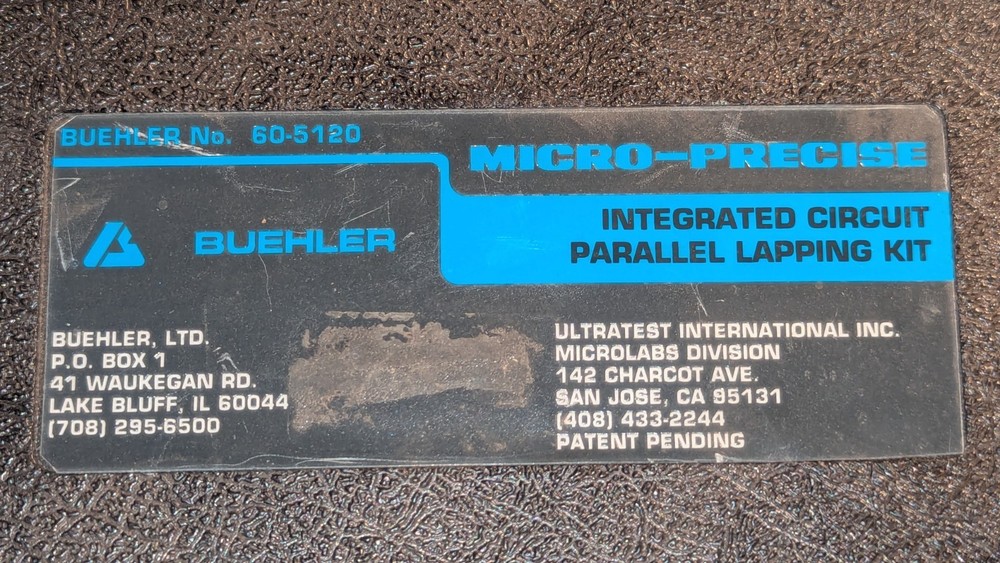 Buehler 60-5120 Integrated Circuit Parallel Lapping Kit INCOMPLETE