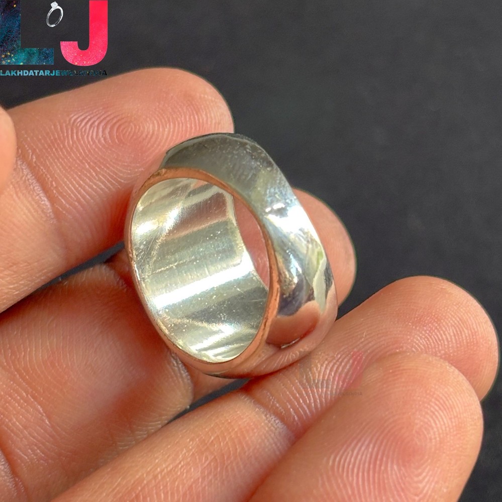 Chunky Large Dome Ring 925 Sterling Silver Ring Plain Wide Band Statement Ring