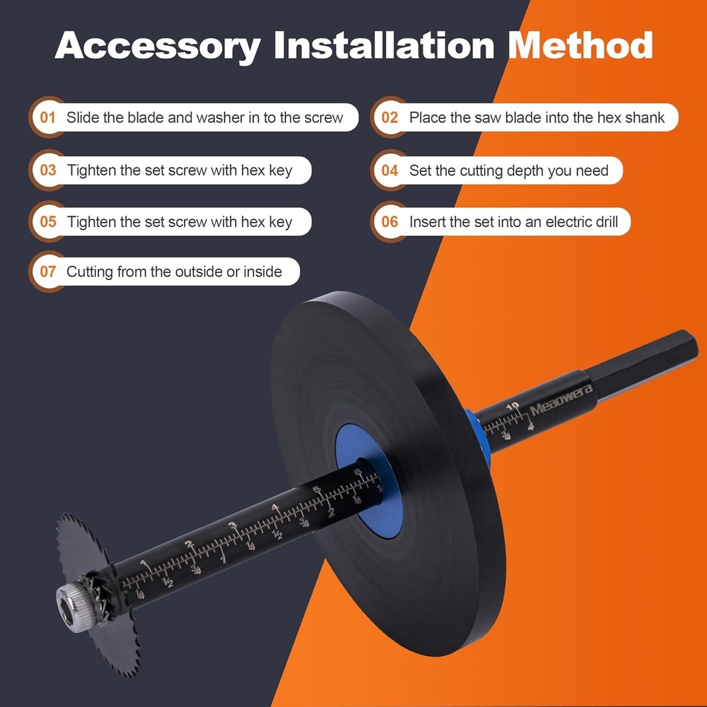 MeaoweraPVC Pipe Internal Cutter Set – 360° Rotating Pipe Cutting Tool with A