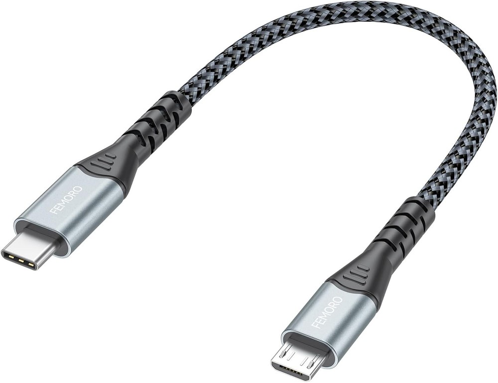 USB C to Micro USB Cable 6 Inch Short, 480Mbps Data Transfer & 12W Charging USB-
