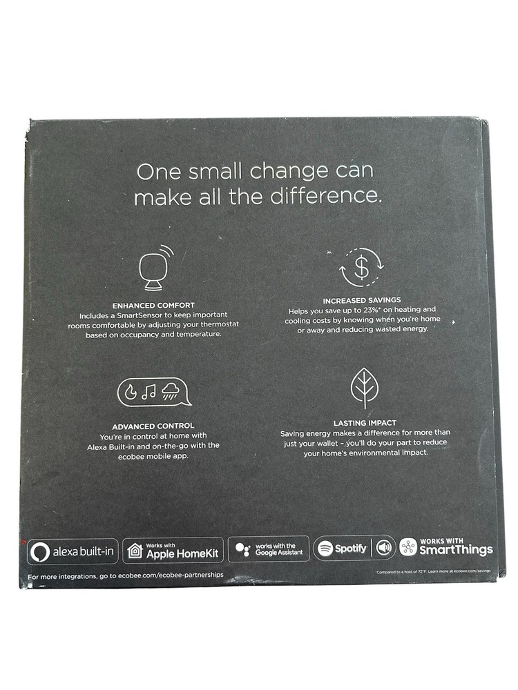 ecobee SmartThermostat Voice Control SmartSensor EBSTATE501 NEW OPEN BOX