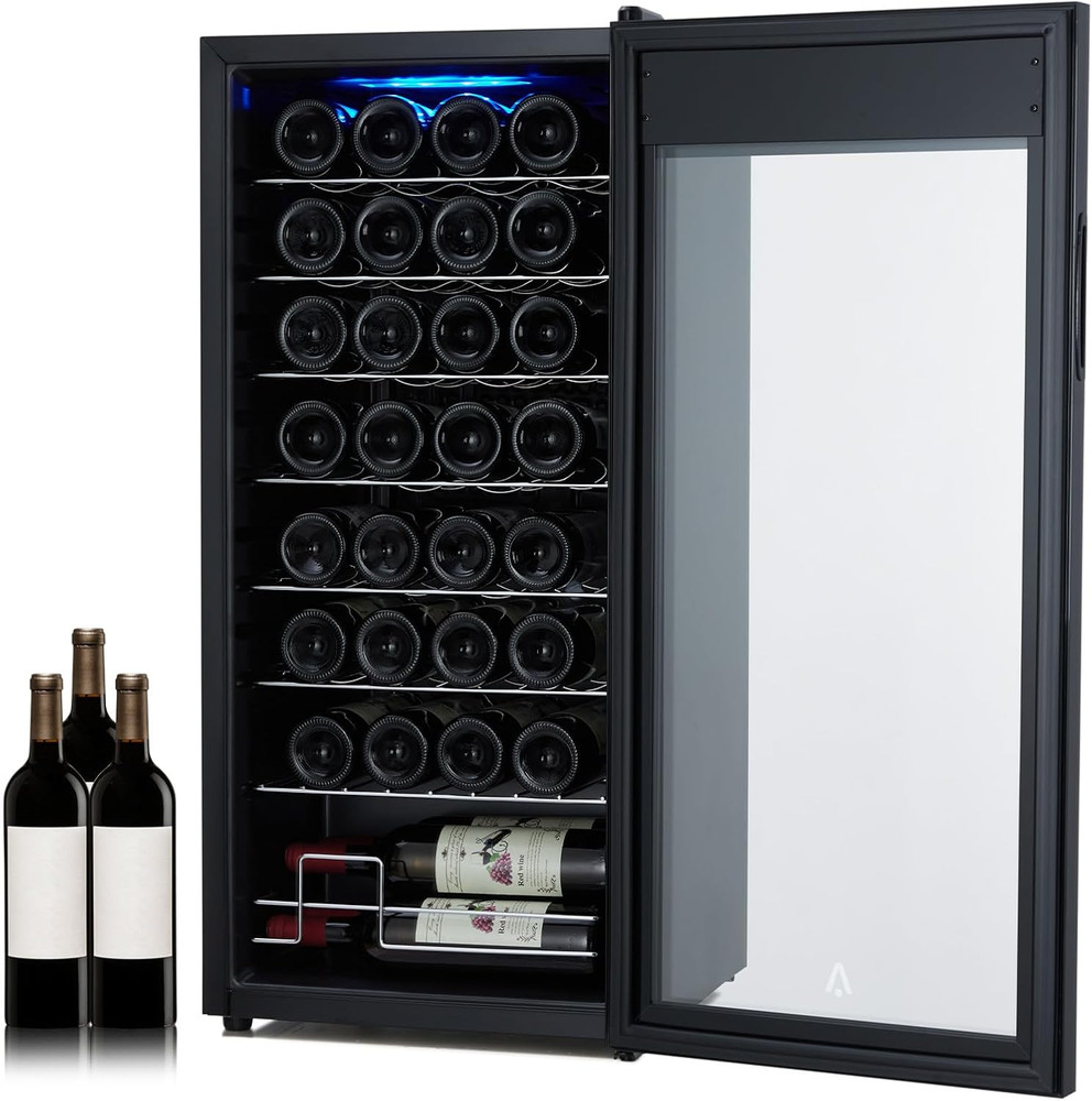 32-Bottle Wine Cellar 37 Compact Wine Cooler Digital Temperature Control