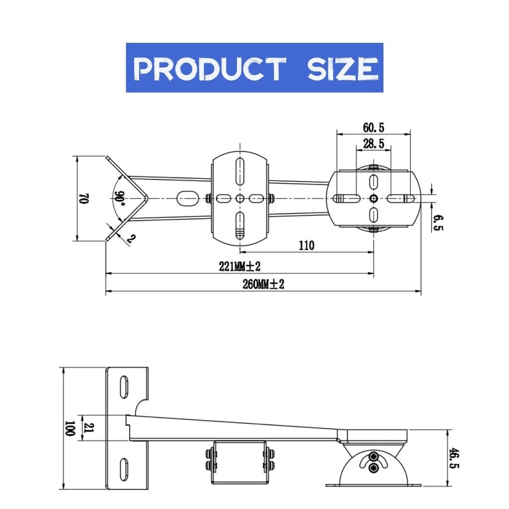 Security Camera Corner Pole Mounting Bracket Wall Mount 2 20cm Loops 1 PC