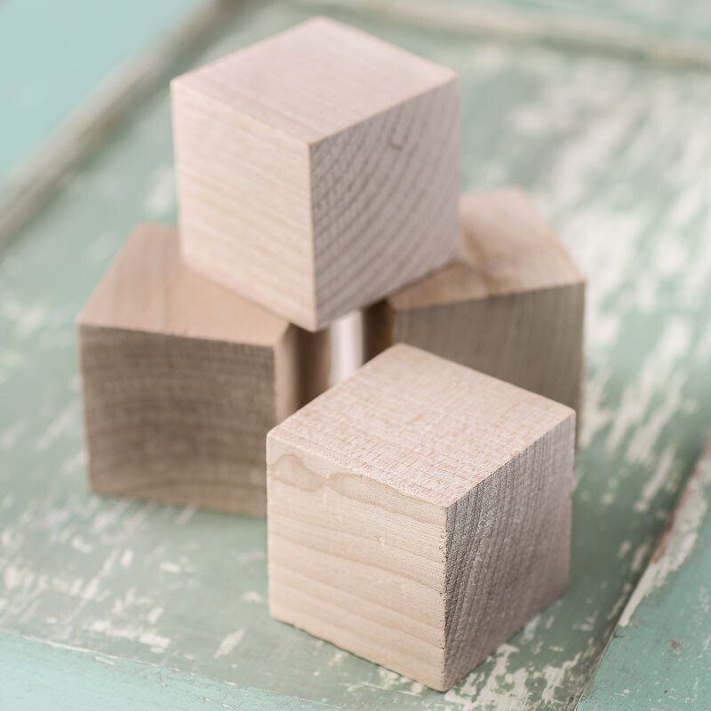 Unfinished Wood Cubes | 12 Pieces
