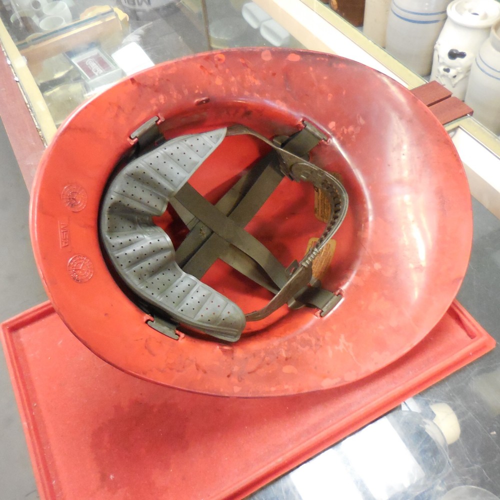 VINTAGE PLASTIC MSA RED FIRE CHIEFS HELMET