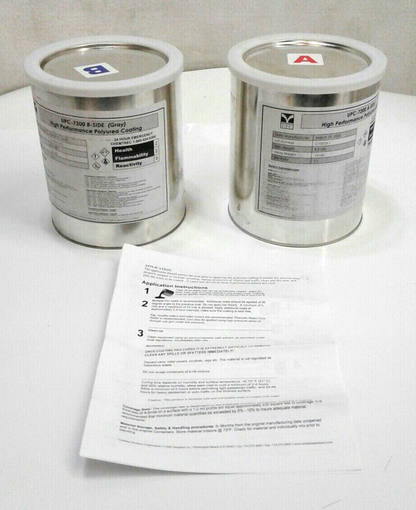UPC 7200A & 7200B Side Gray Aliphatic UV Stable High Perform Polyurea Coating