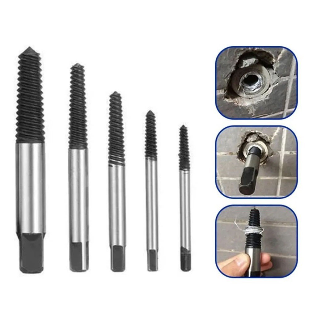 5 Pcs Damaged Broken Screw Remover Extractor Easy Out Drill Bits Remover Tools