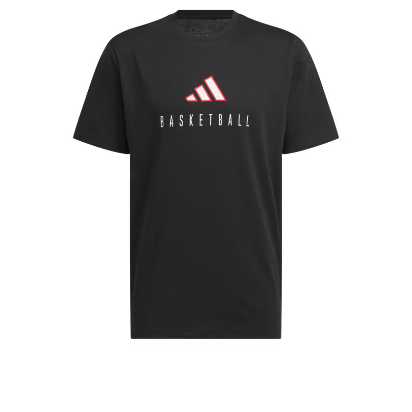 adidas men Worldwide Hoops Logo Performance Graphic Tee
