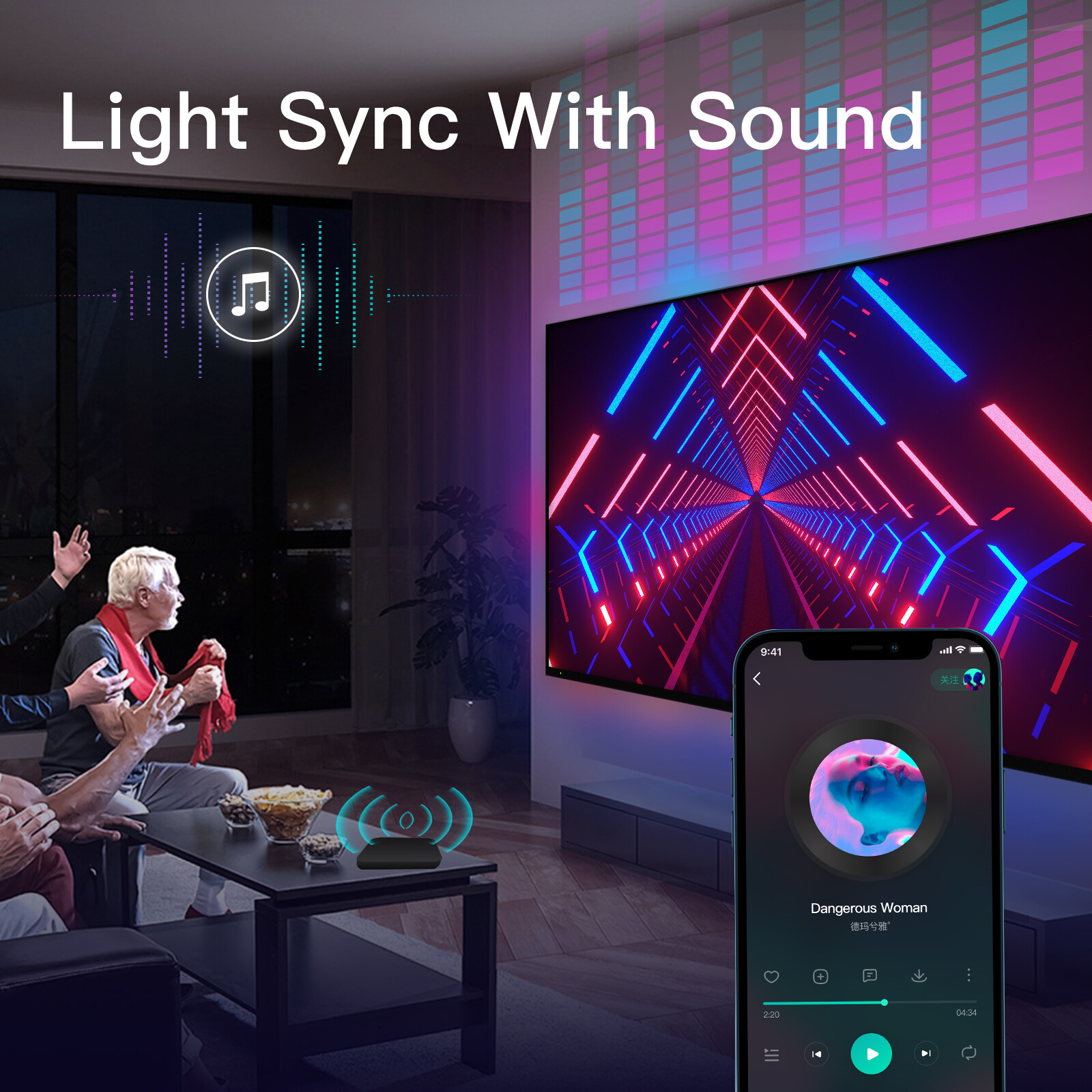 MOES WiFi Smart LED Light Strip Ambient TV Backlight 4K HDMI 2.0 Alexa Google