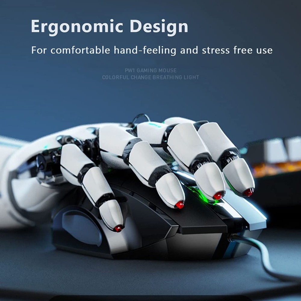 Censprin USB Computer Mouse Wired, Silent Click Corded Mouse 3-Button Wired O...