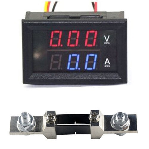 DC 0-200V 200A Digital LED Voltmeter Ammete Voltage Current Panel Meter + Shunt