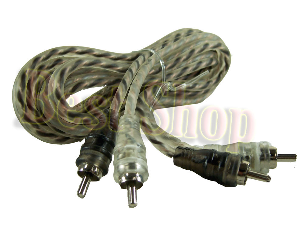 EA-RCA17(SB) 17FT 2 Channel Twisted Pair Shielded  Car Amplifier RCA Cable