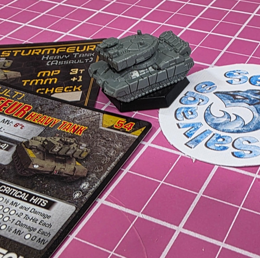 BattleTech Sturmfeur Tank -- Battlefield Support Rifle & Command Lance + Cards