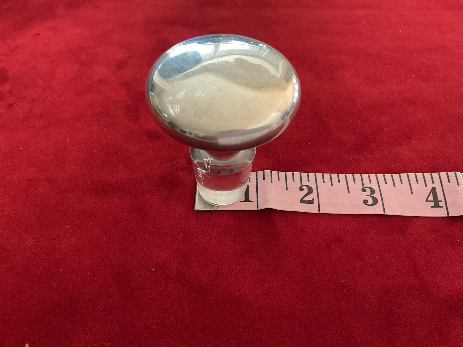 VTG BRITISH HALLMARKED STERLING TOPPED BOTTLE TOP DECANTER STOPPER CRYSTAL GLASS