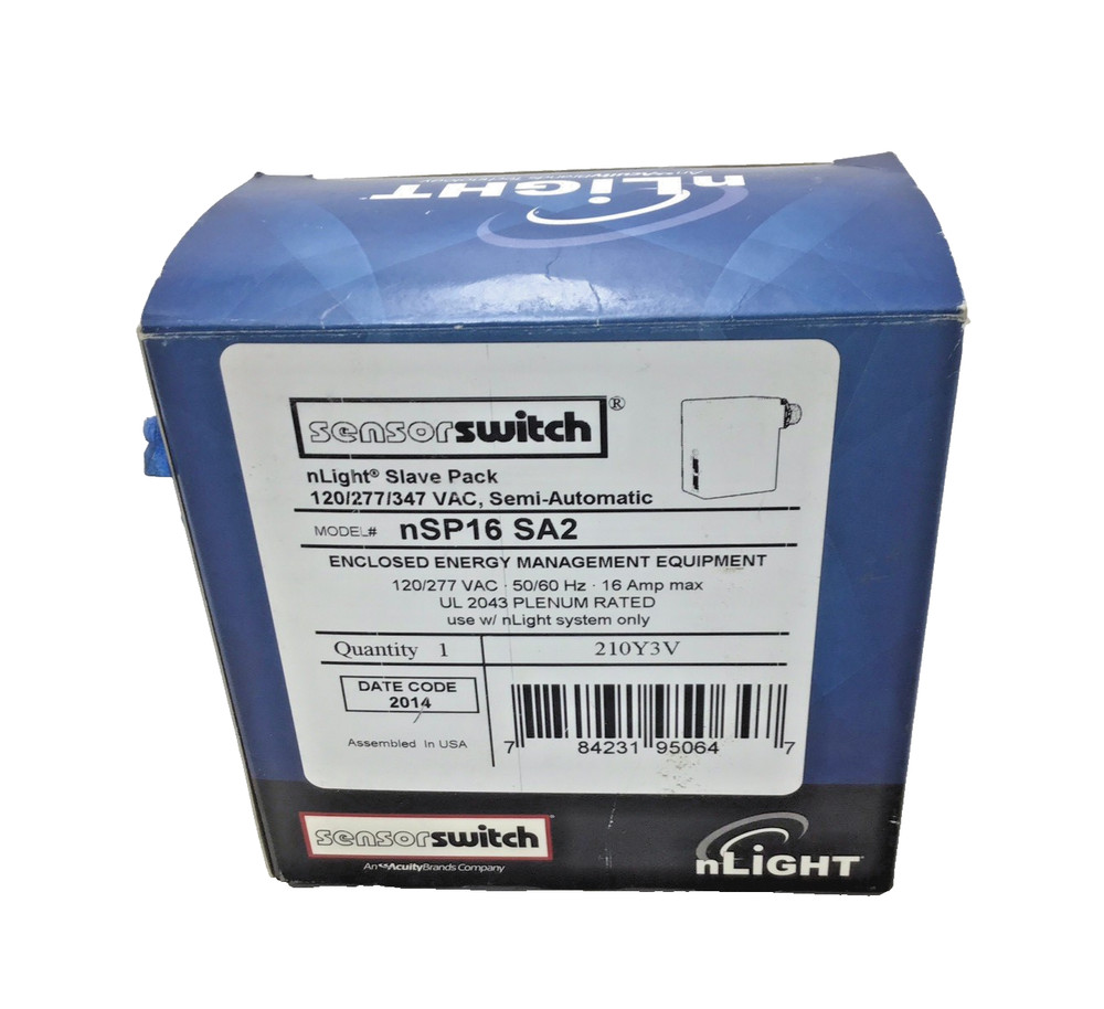 Acuity Sensor Switch nLight nSP16 SA2 Semi-Automatic Slave Pack