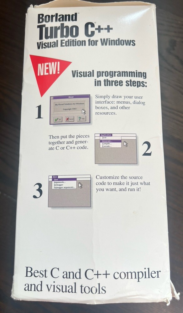 Borland Turbo C++ Visual Edition & Tools For Windows Version 3.1 3.5” Disks