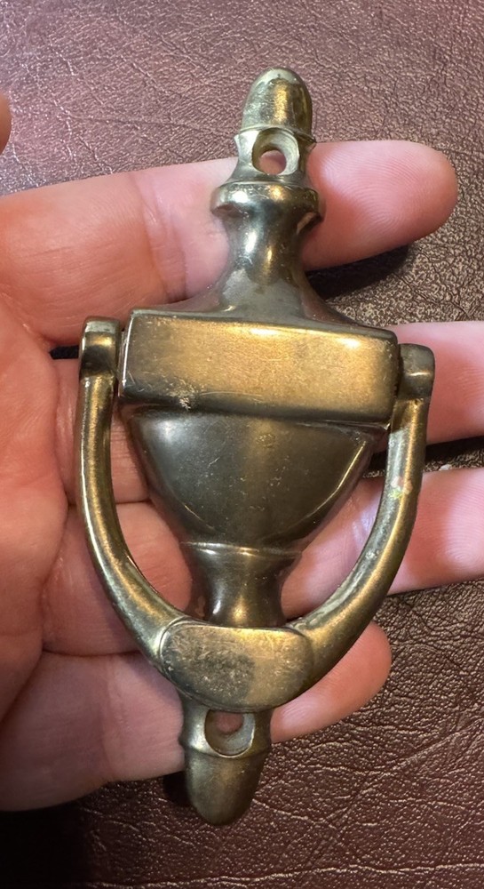 Vintage Classical Urn Style Solid Brass Door Knocker 4”