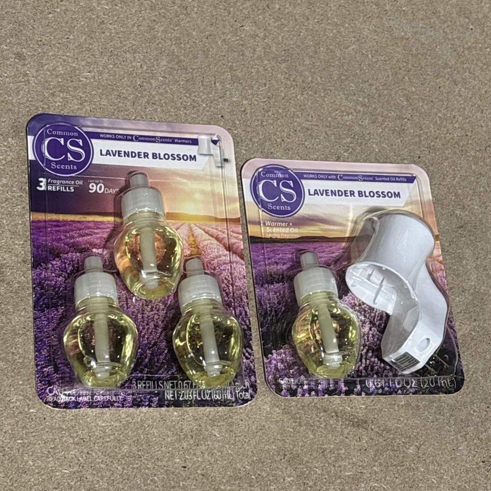 Common Scents Plug-In Essential Oils Diffuser Set + 3 Refills Lavender Blossom