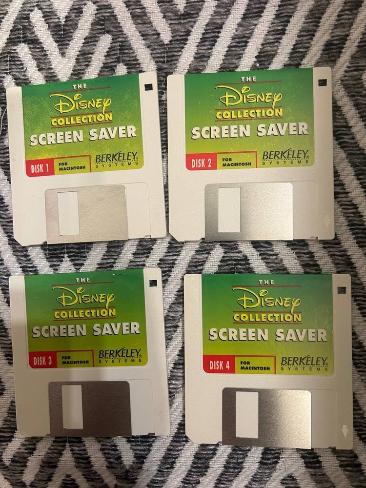 Disney Collection Screen Saver Macintosh 4-Disk Set w/ Box Berkeley Systems