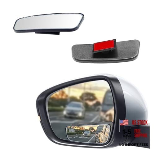 2PCS Rectangle Blind Spot Mirror for Car, Adjustable Wide Angle Mirror Framed