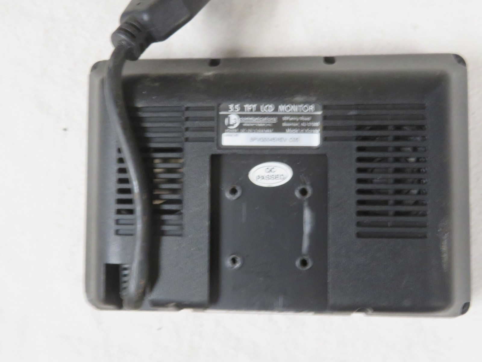 L3 Communications Mobile Vision Police DVR Screen 3.5 TFT LCD Monitor