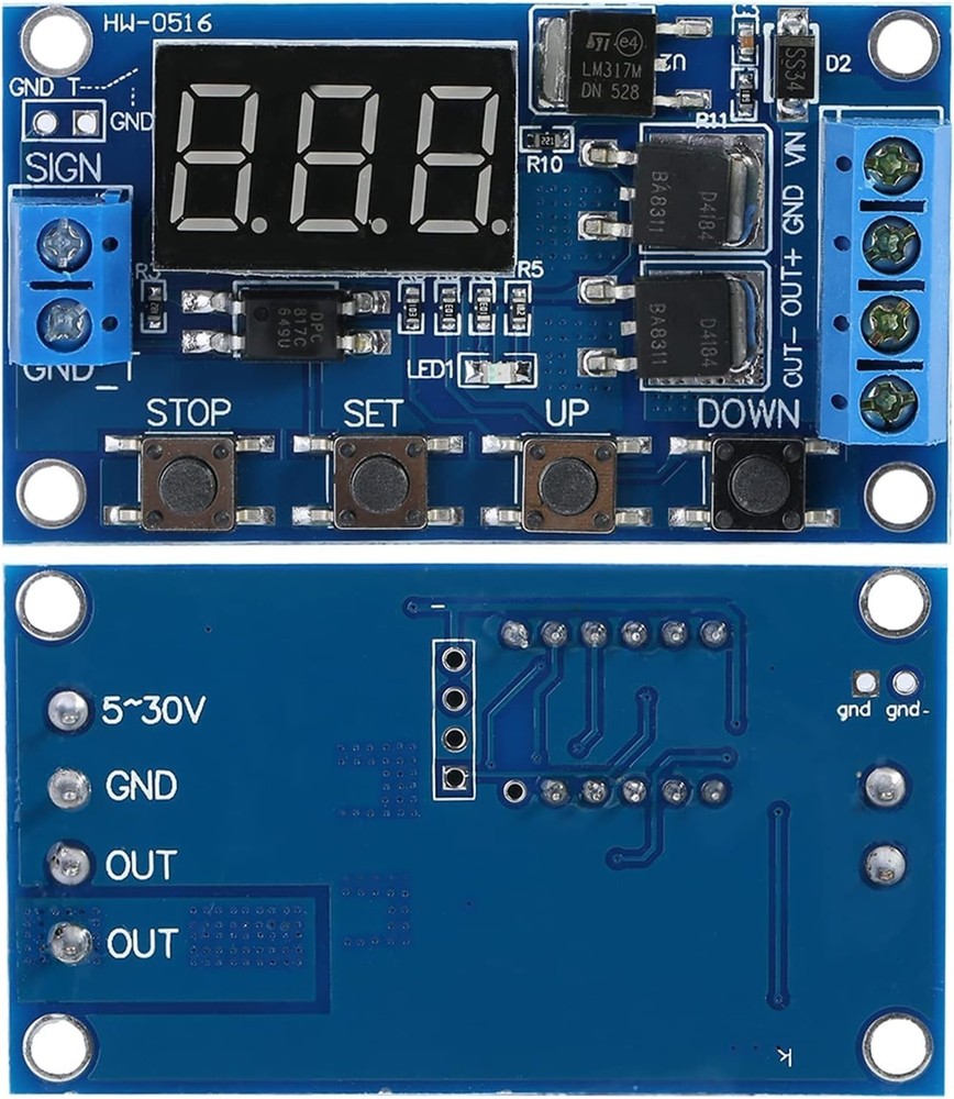 Versatile DC 5V-36V Relay Timer Module with LED Display - Powerful Control