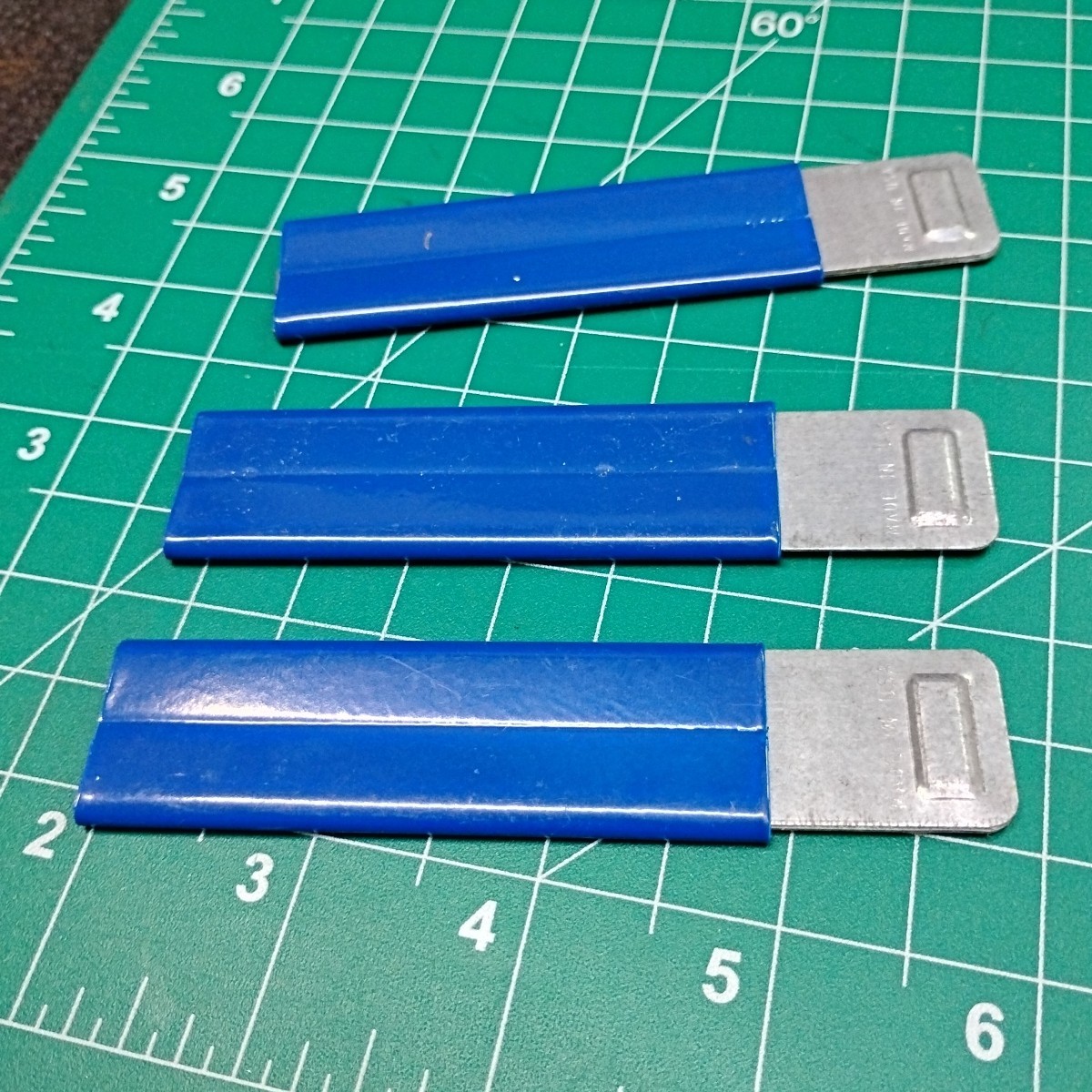 Vintage Lot of 3 Roadway Express Advertising Blue Retractable Box Opener Cutters