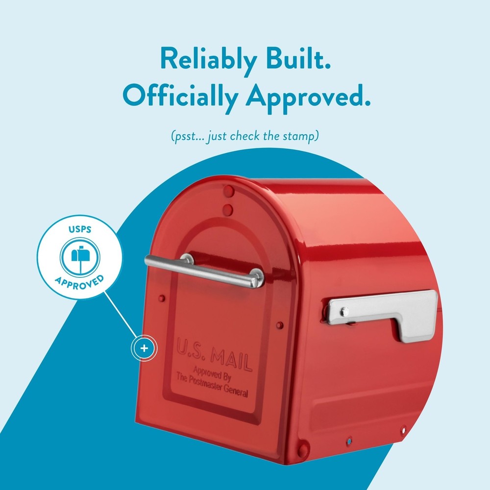 Architectural Mailboxes 7900-7R-SR Boulder Mailbox, Red Large,