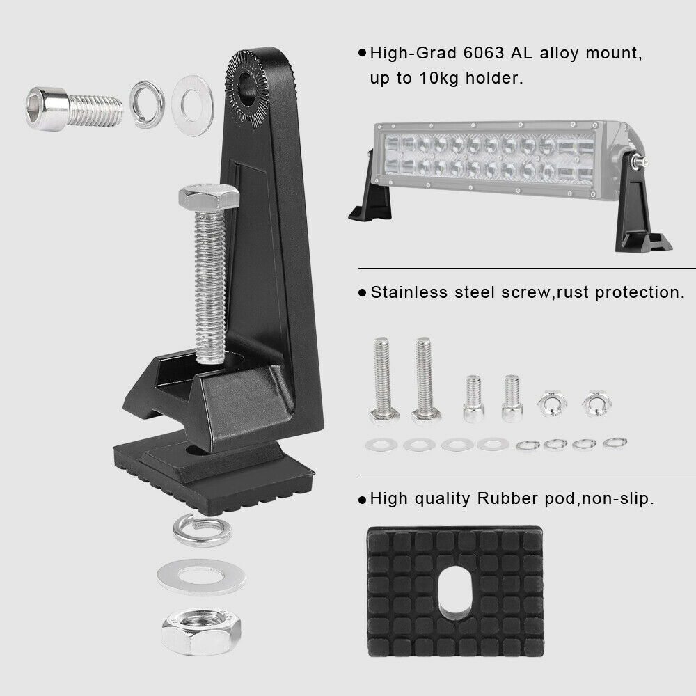 2x Universal Mounting Brackets Base Side Rotating LED Work Light Bar Bracket