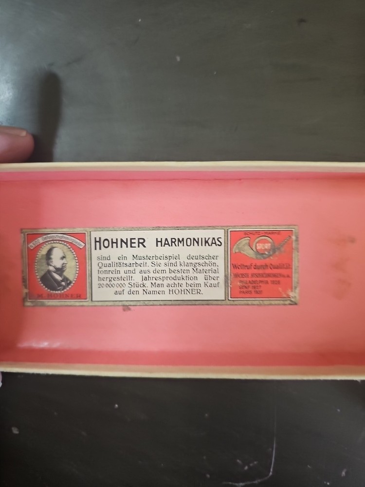 VINTAGE M. Hohner THE ECHO HARP Harmonica with Original Box Germany CG