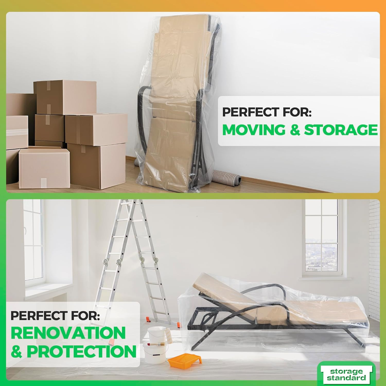 2-Pack Waterproof Outdoor Chaise Lounge Covers for Patio Furniture - Reusable &