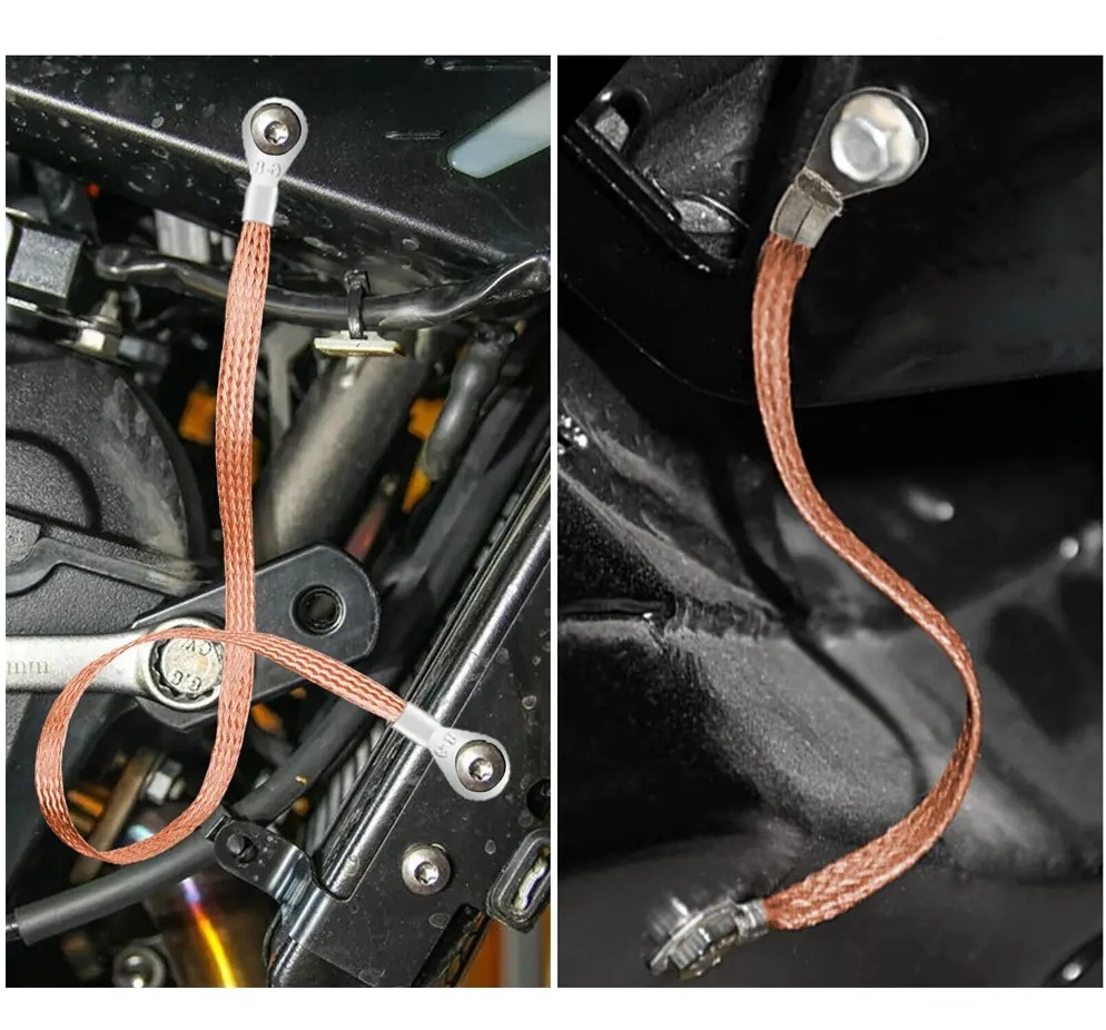 5x Engine Ground Strap Copper Cable Kit For Car Truck Firewall Engine Body Frame