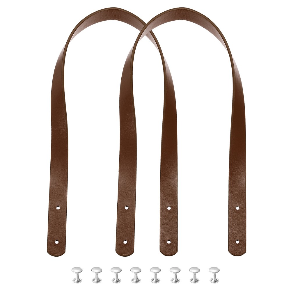 2pcs 24 Inch Leather Purses Straps Handbag Belt Band Bag Handle, Light Coffee