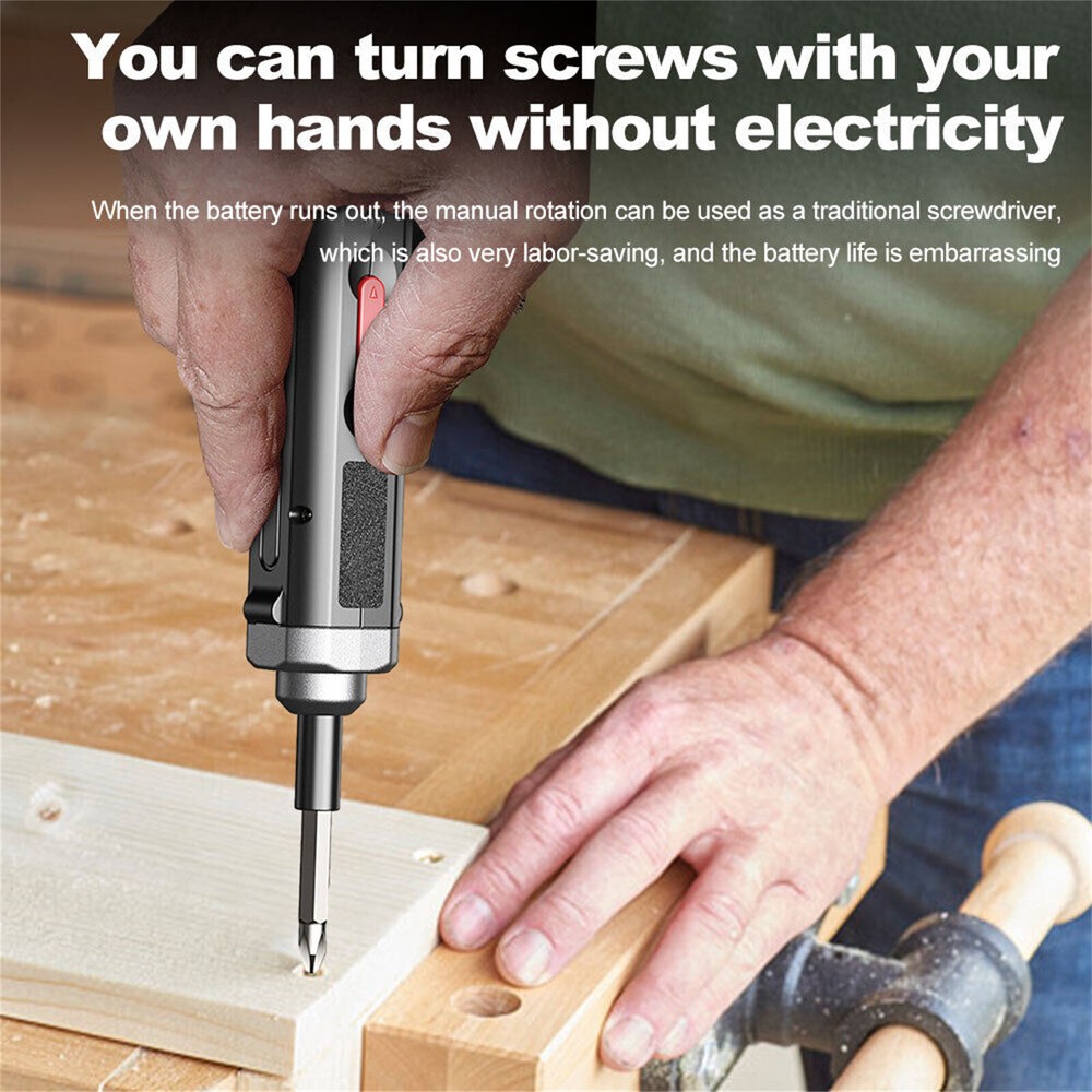Portable Rechargeable Cordless Mini Electric Screwdriver Drill Bits +2 head Kit*