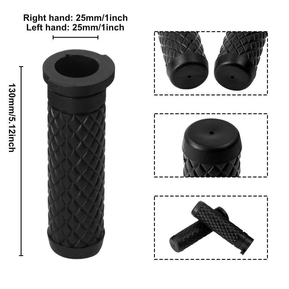For Harley Diamond 1" 25mm Cable Throttle Handle Grip Odorless Anti-Rust Rubber