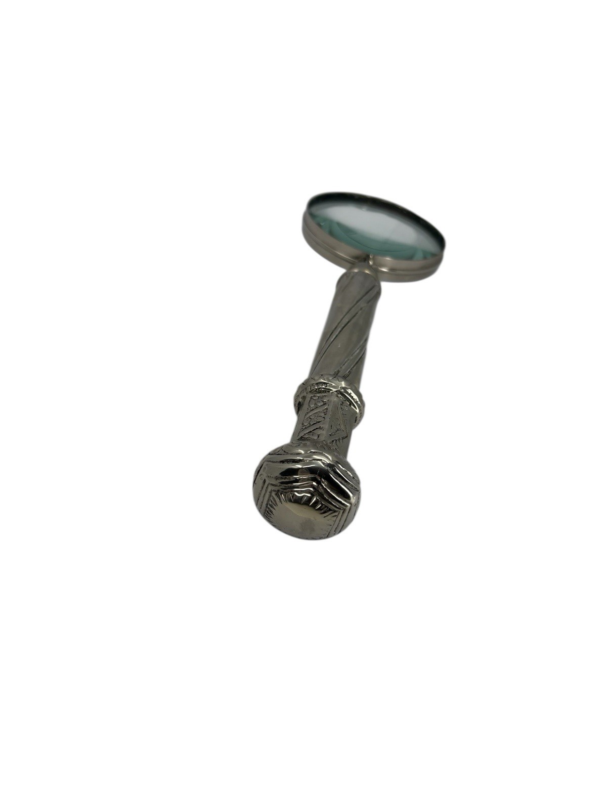 Large Antique Victorian Edwardian Silver Plated Magnifying Glass 12” Long