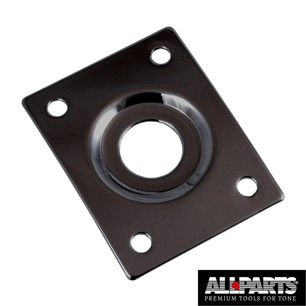 Allparts Rectangular Jackplate for Electric Guitar - BLACK - NEW