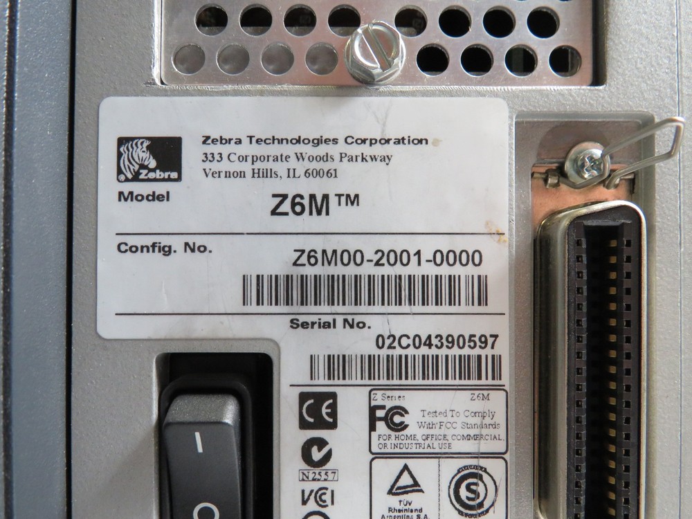 Zebra Technologies Z6M00-2001-0000 Barcode Label Printer USED