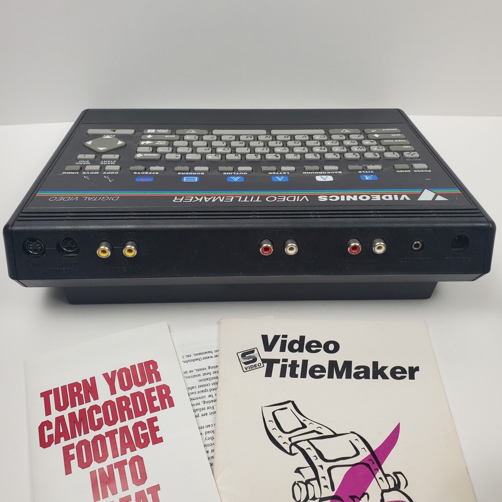 Videonics Video TitleMaker Model TM-1 with Power Supply Manual Box Untested