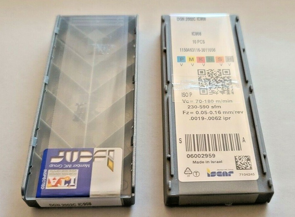 DGN 2002C IC908 ISCAR *** 10 INSERTS *** FACTORY PACK *** AUTHENTIC