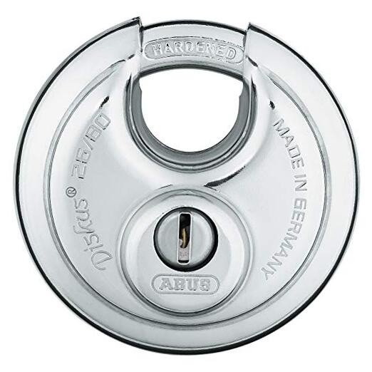 26/80 Diskus Solid Body Storage Padlock with 2 Keys for Storage, 1 Keyed Alike