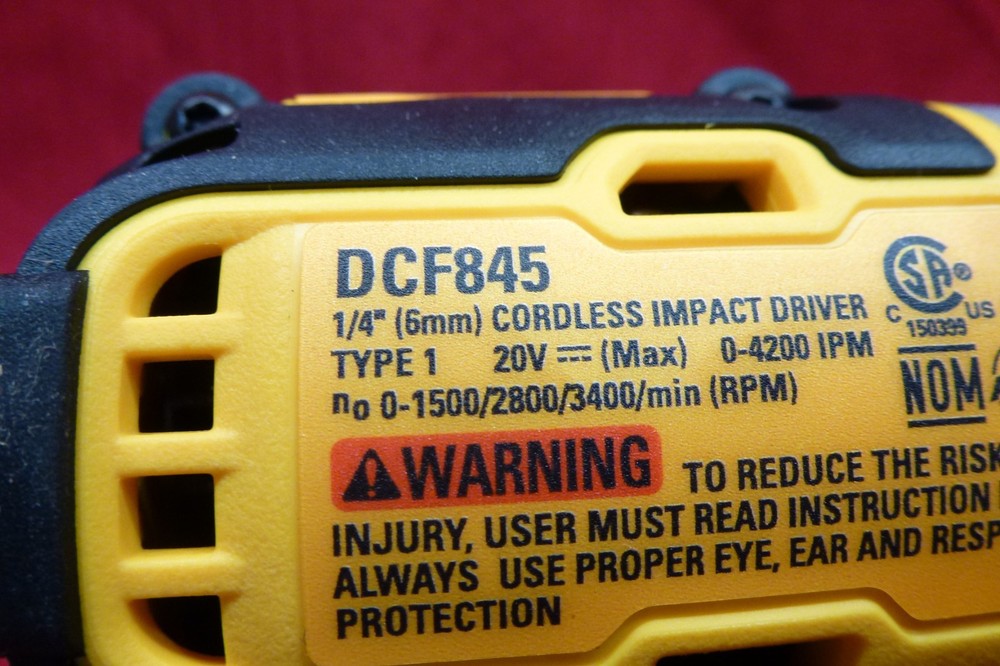 DEWALT DCF845 ½” CORDLESS IMPACT DRIVER 20 VOLT MAX, TOOL ONLY, NEW